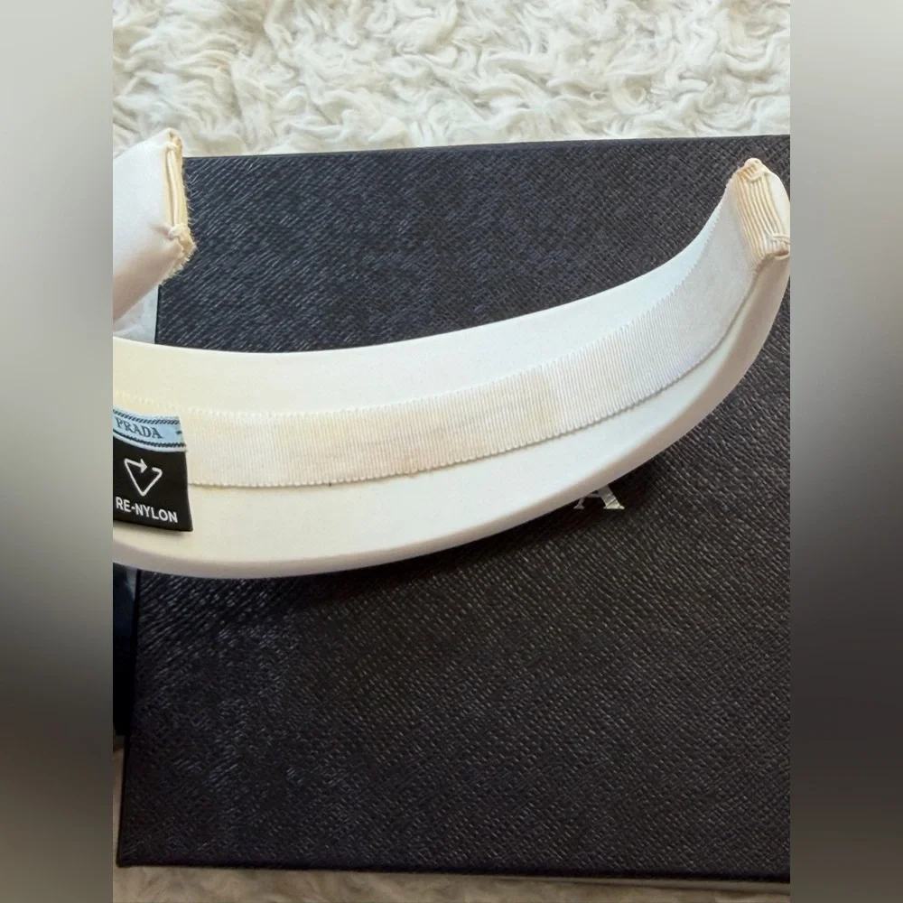 Authentic Prada White Re-Nylon Headband with full set - Picture 12 of 16